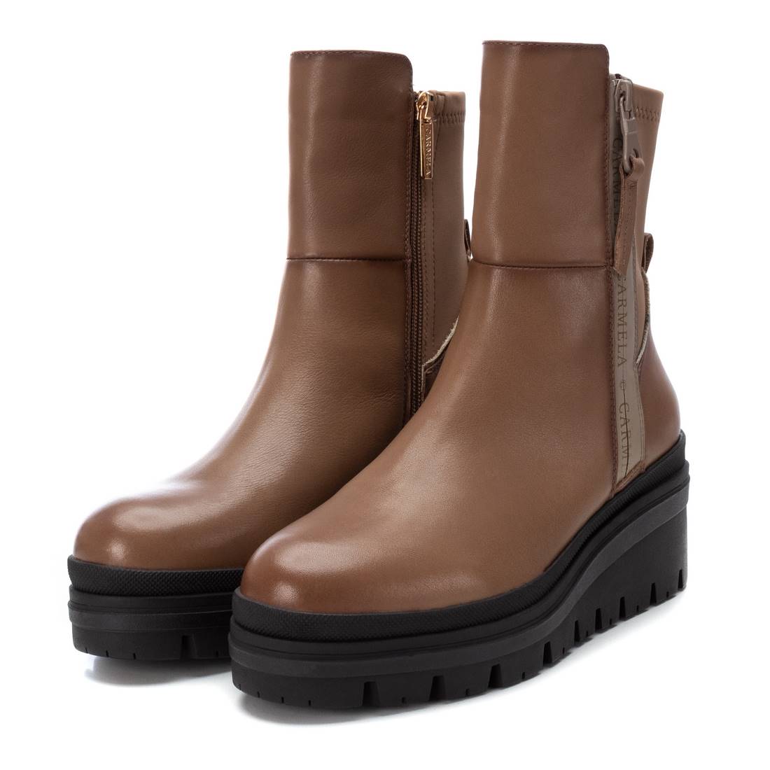 Carmela 16092403 bottine marron cuir compensée 7 cm