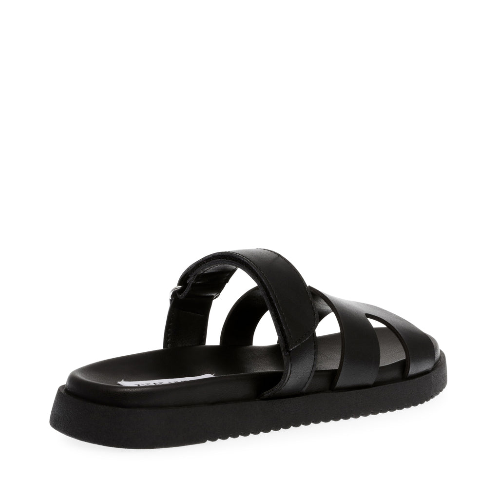 Steve Madden Missile-E sandales plates noir cuir