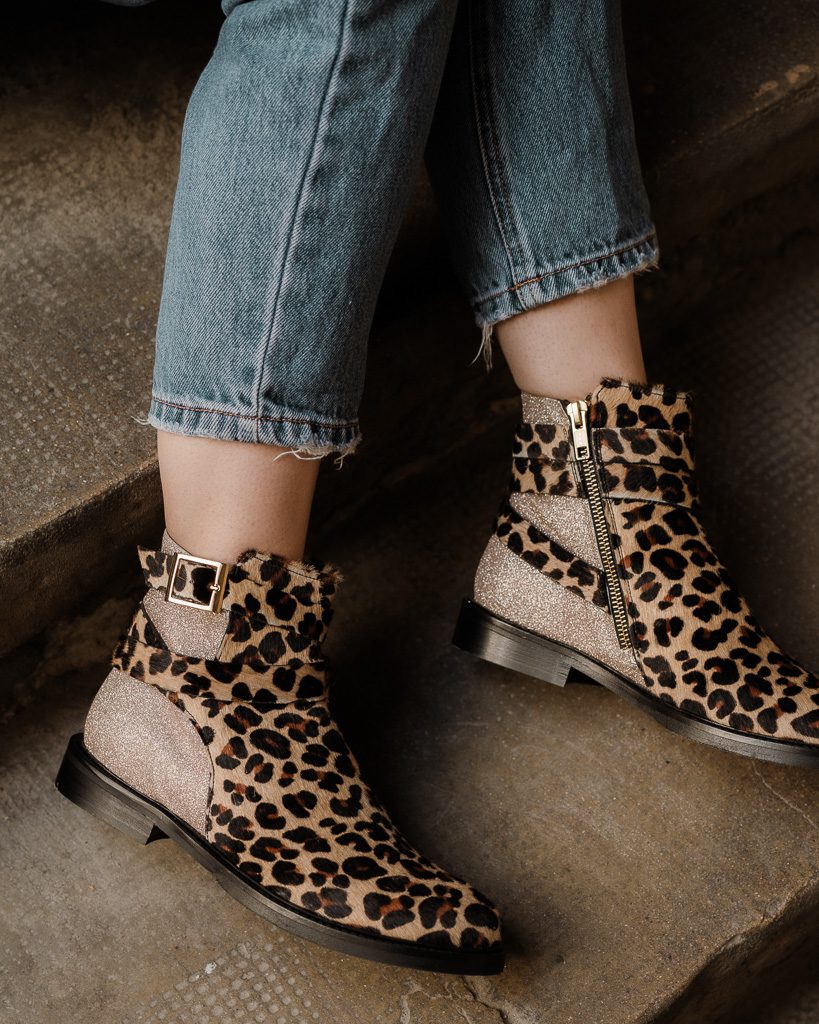Dessine Moi Un Soulier Carla boots léopard doré