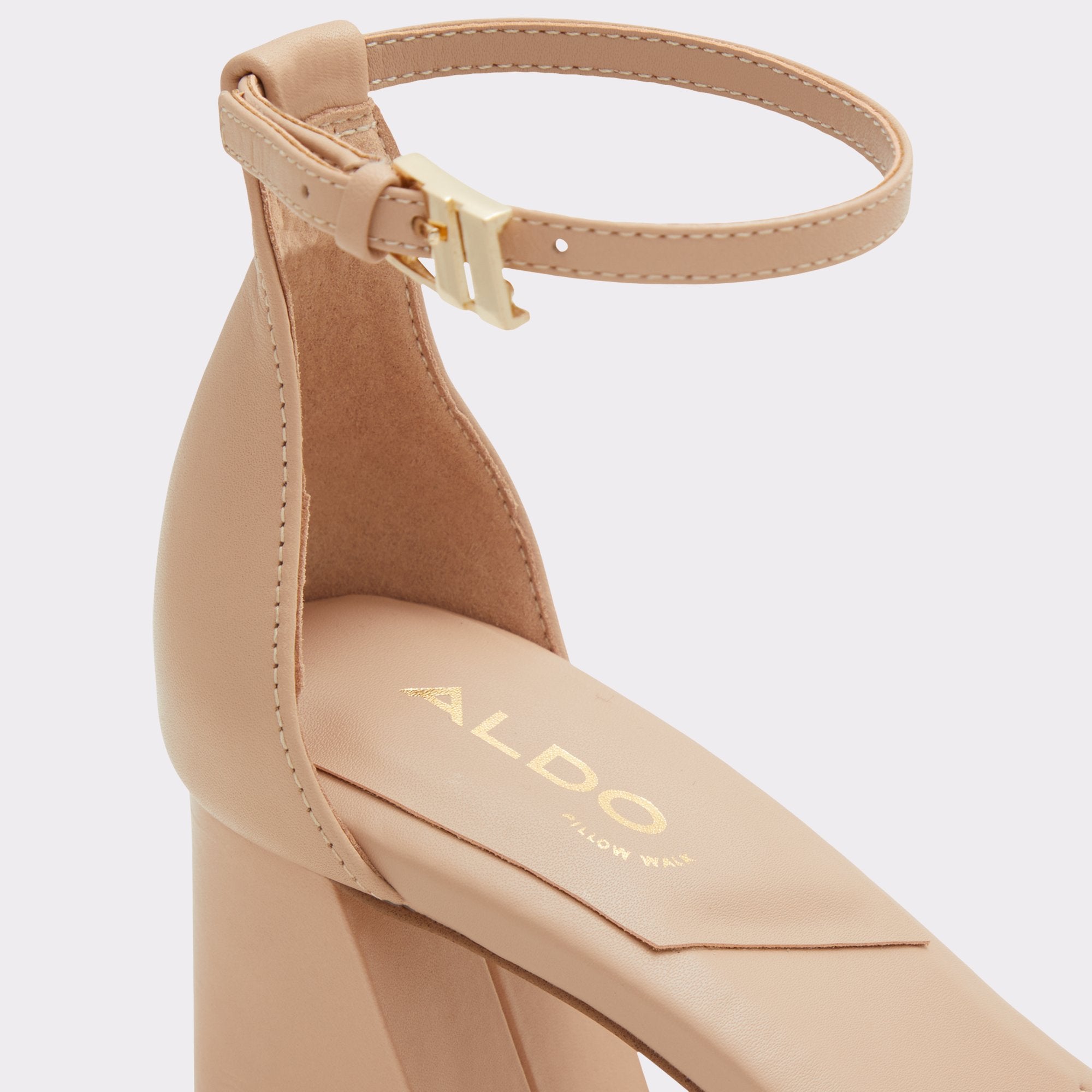 ALDO Safdie escarpins bloc nude bride cheville