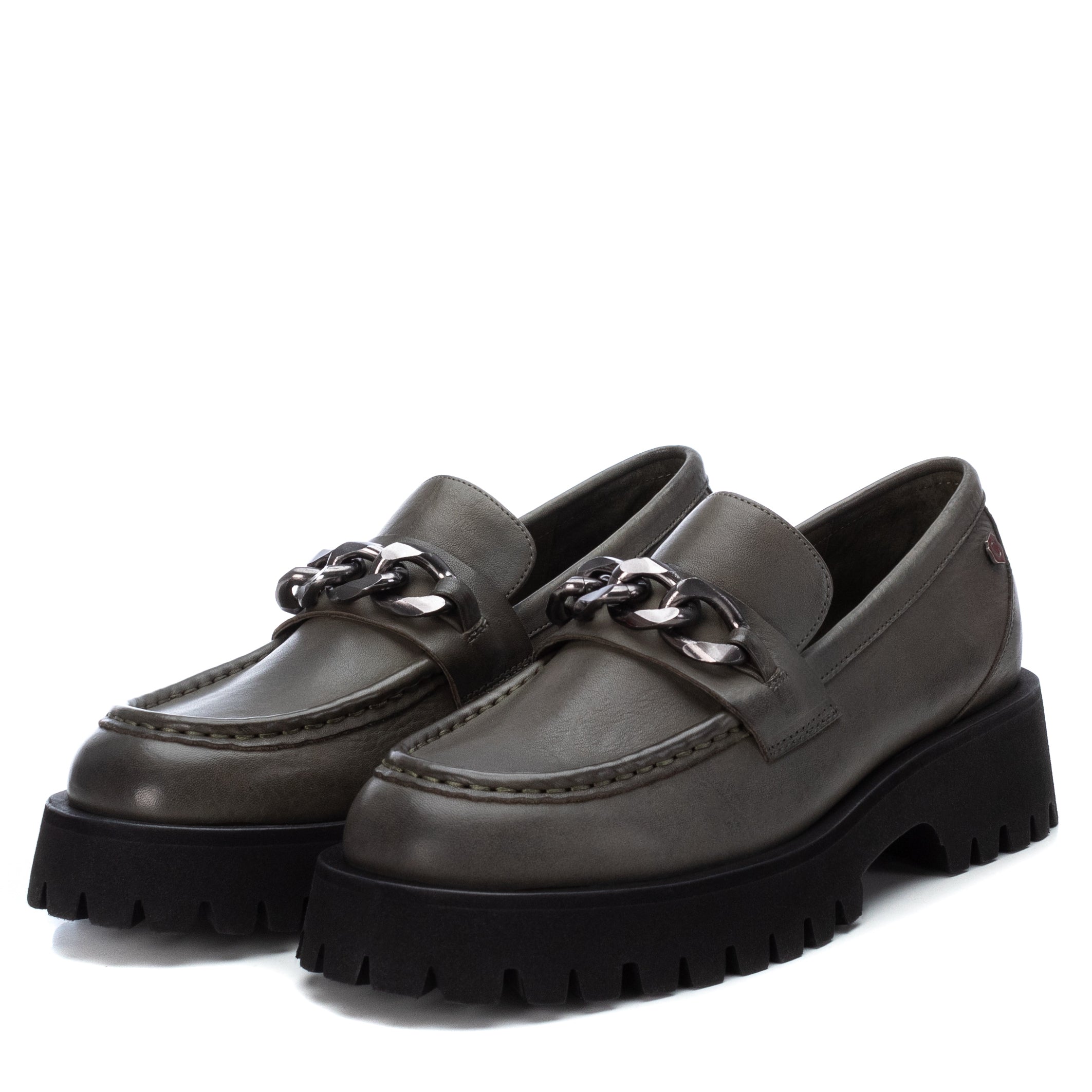 Carmela 16035804 mocassin femme vert cuir plat