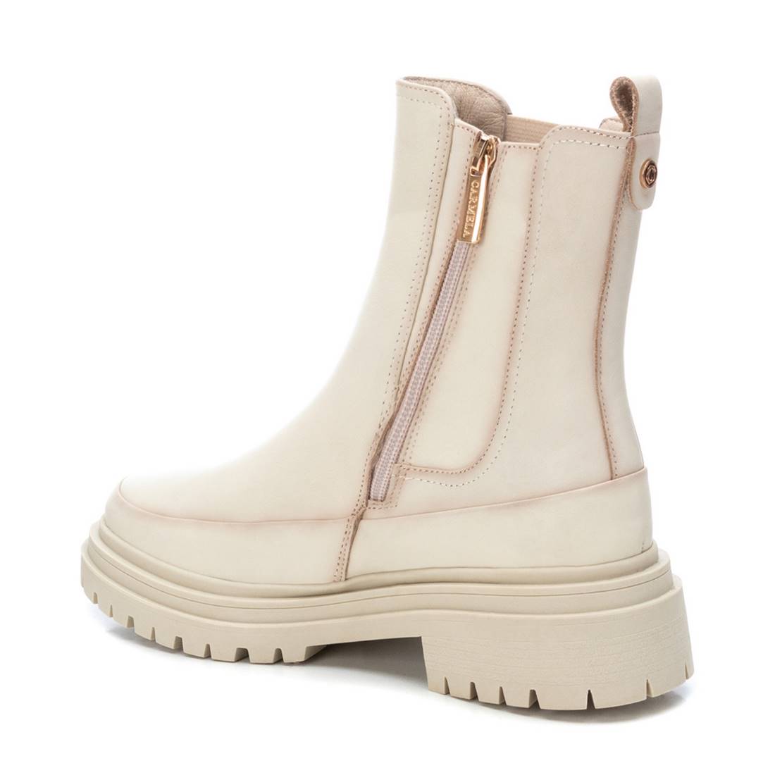 Carmela 16092302 chelsea femme blanc cuir zip latéral