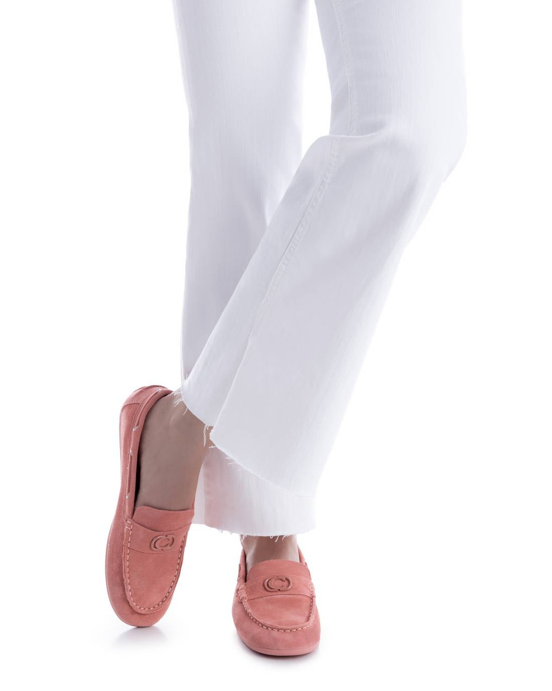 Carmela 16314301 mocassins cuir corail plat