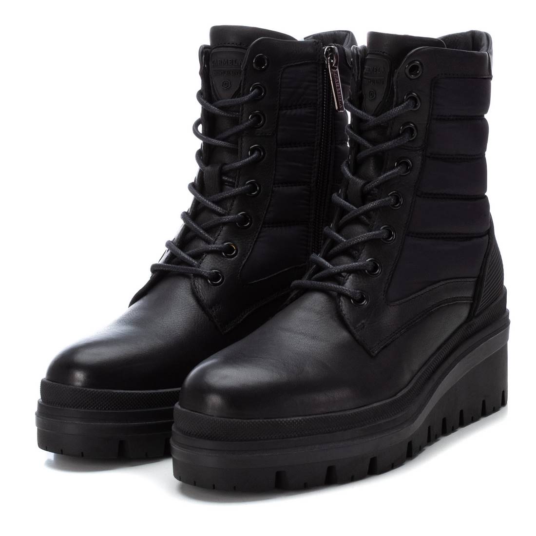 Carmela 16032501 boots cuir noir militaire
