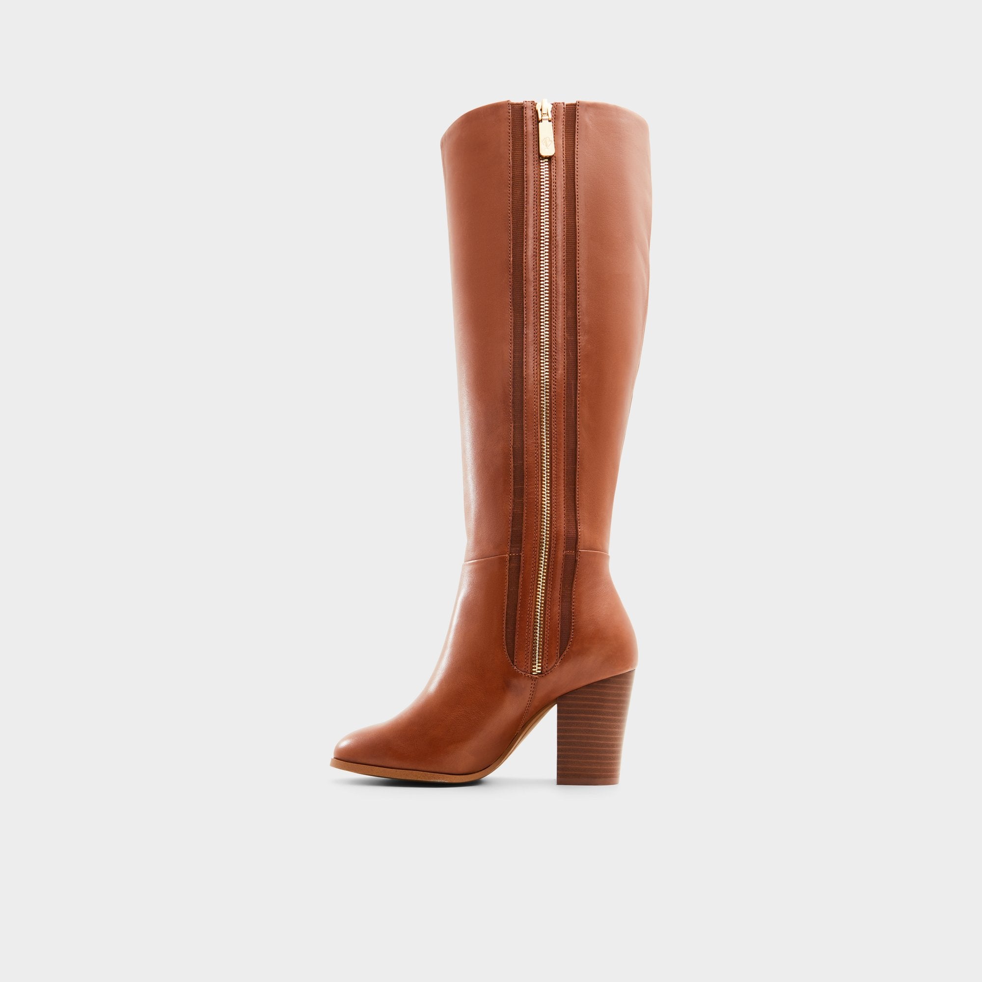 Aldo Belide bottes hautes mollet large marron