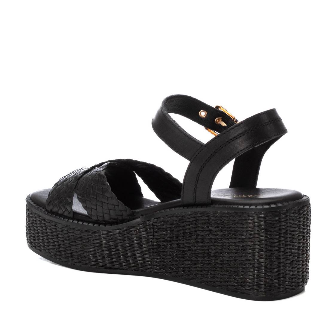 Carmela 16236102 sandales compensées noires cuir véritable