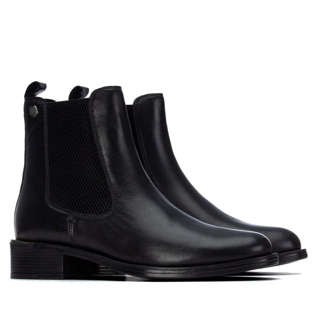 Carmela 16400601 bottines chelsea noir cuir talon bas
