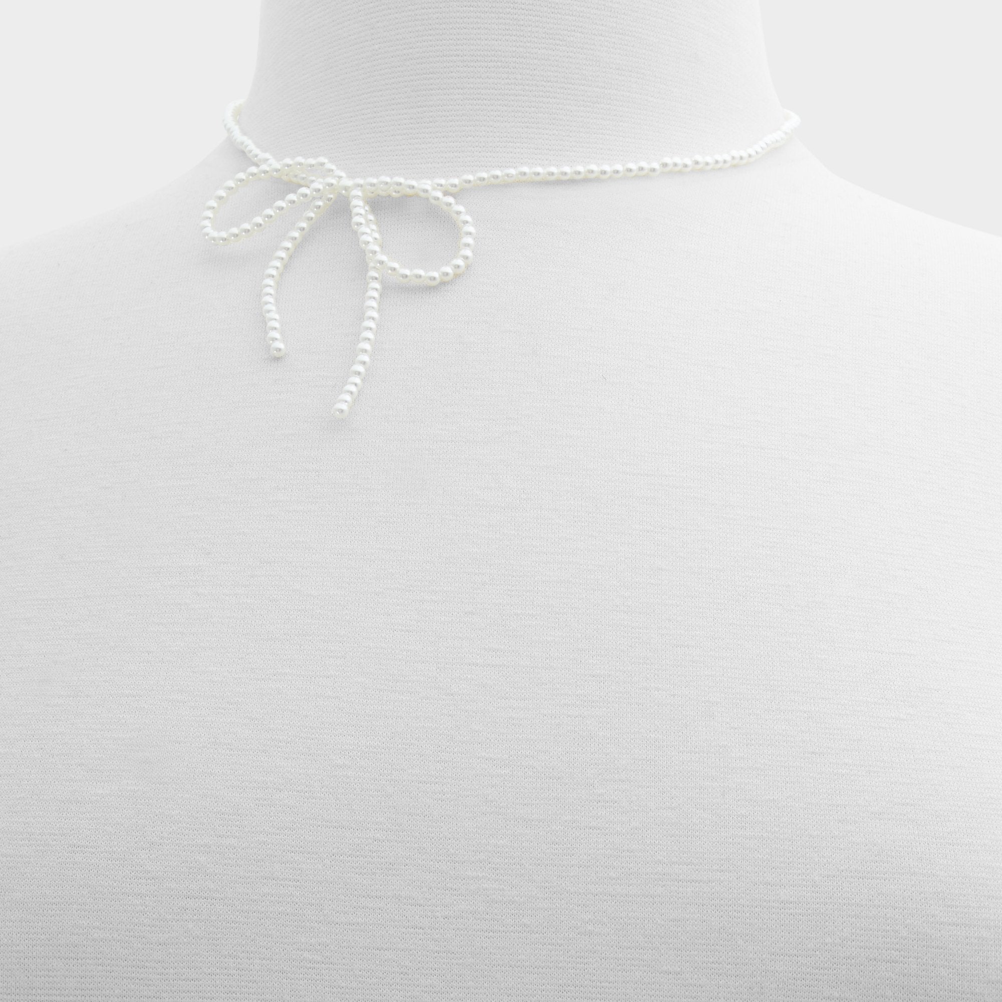 ALDO Pearlybow bijou perles nœud blanc