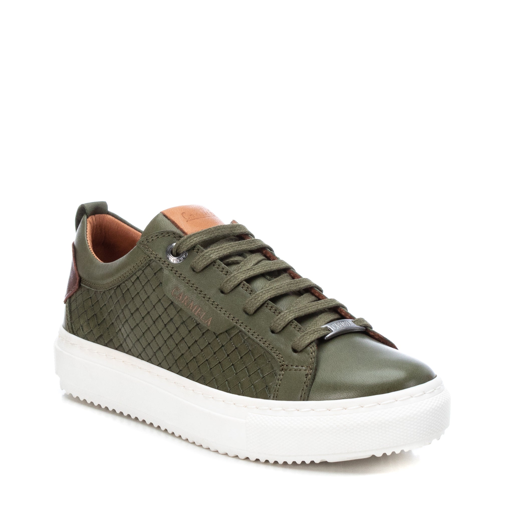 Carmela 16021402 basket femme cuir vert lacets