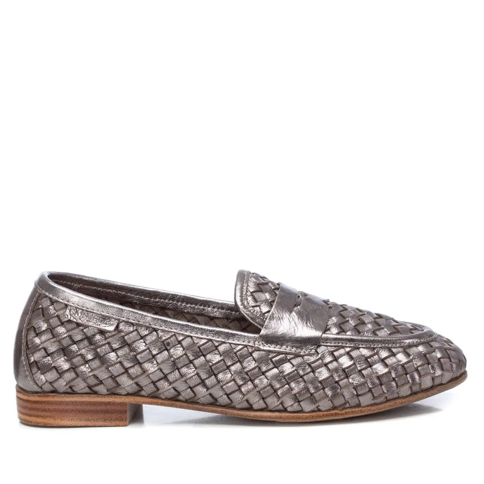 Carmela 16130202 mocassins femme cuir gris tressé