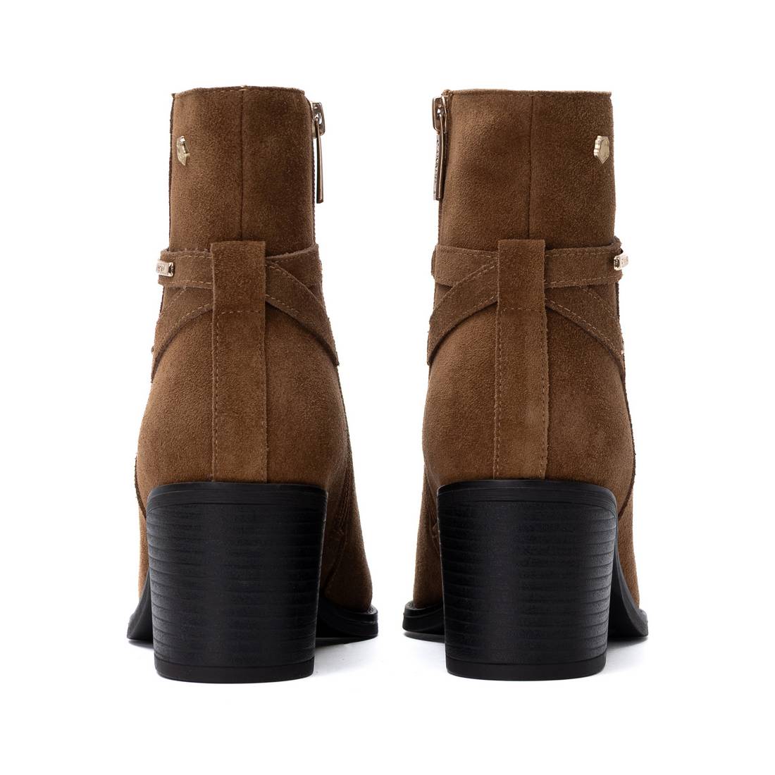 Carmela 16439803 bottine cuir velours camel talon