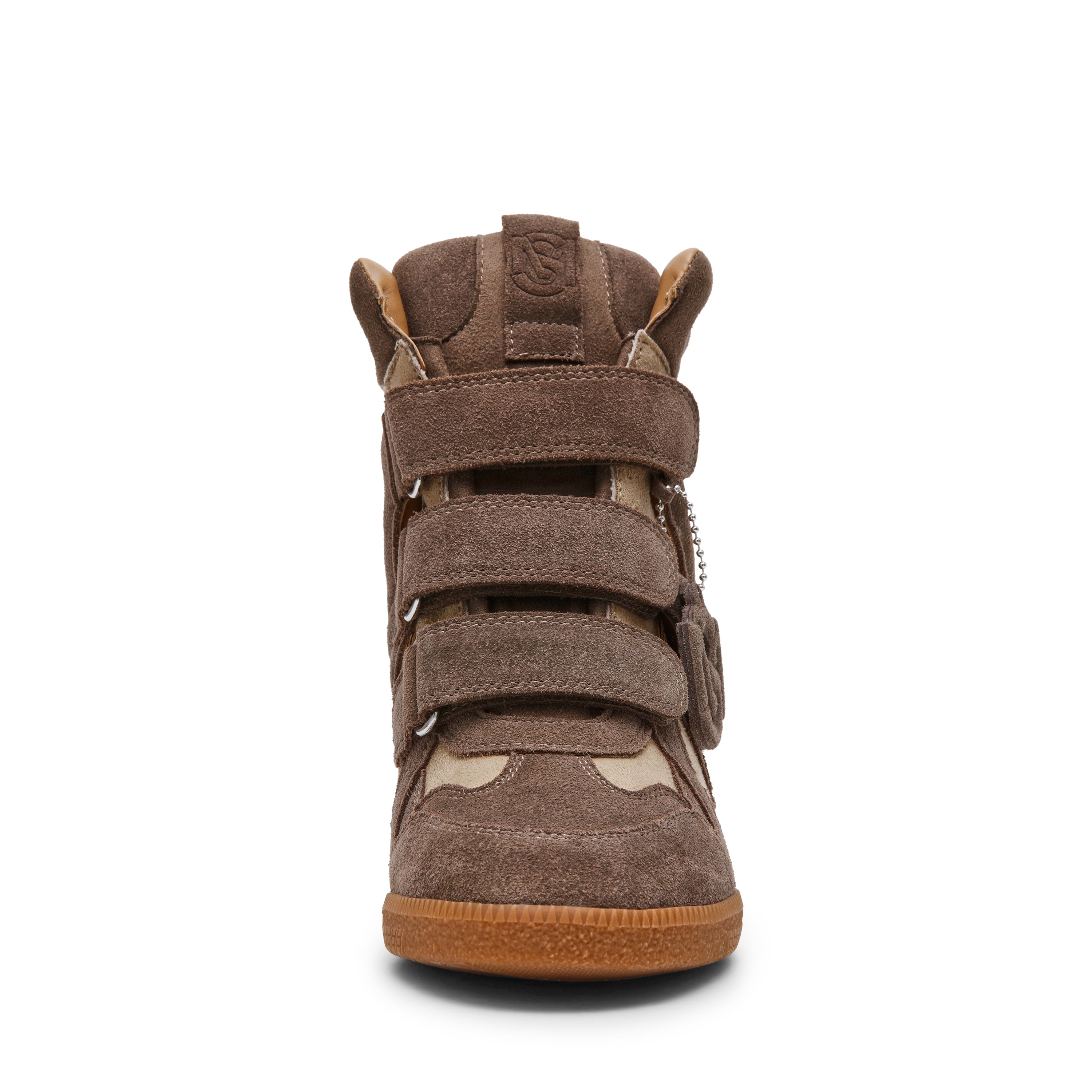 Steve Madden Mavis baskets taupe daim compensées