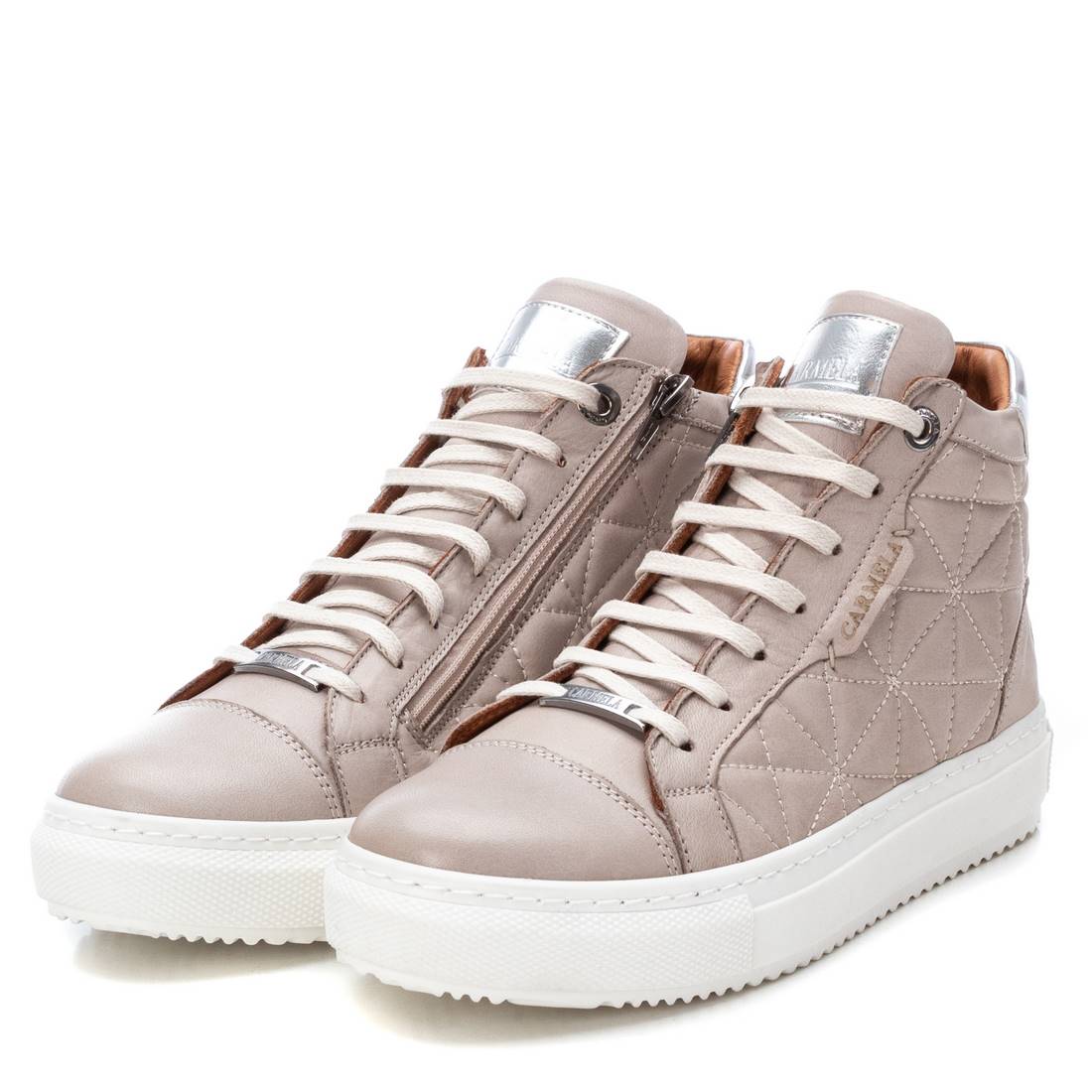 Carmela 16027402 baskets montantes cuir blanc zip