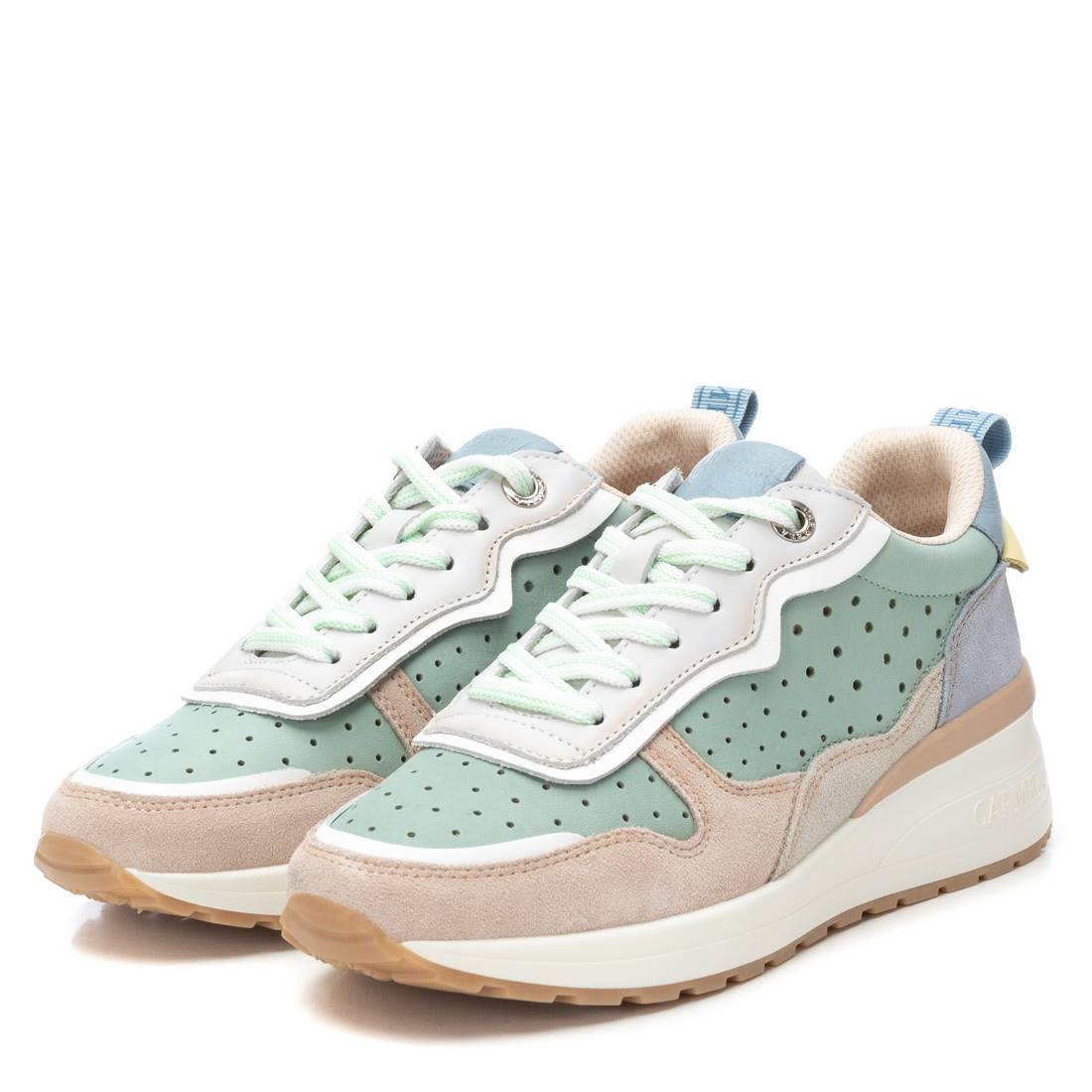 Carmela 162269 16226904 basket femme vert cuir