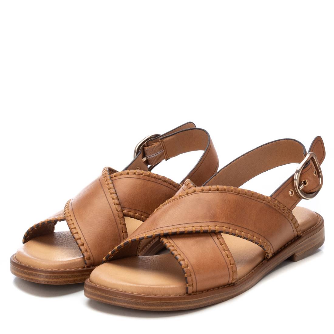 Carmela 16220101 sandale femme camel cuir à boucle