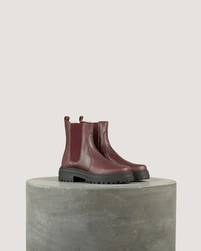 Tila March Sasha bottine cuir prune plate 3 cm