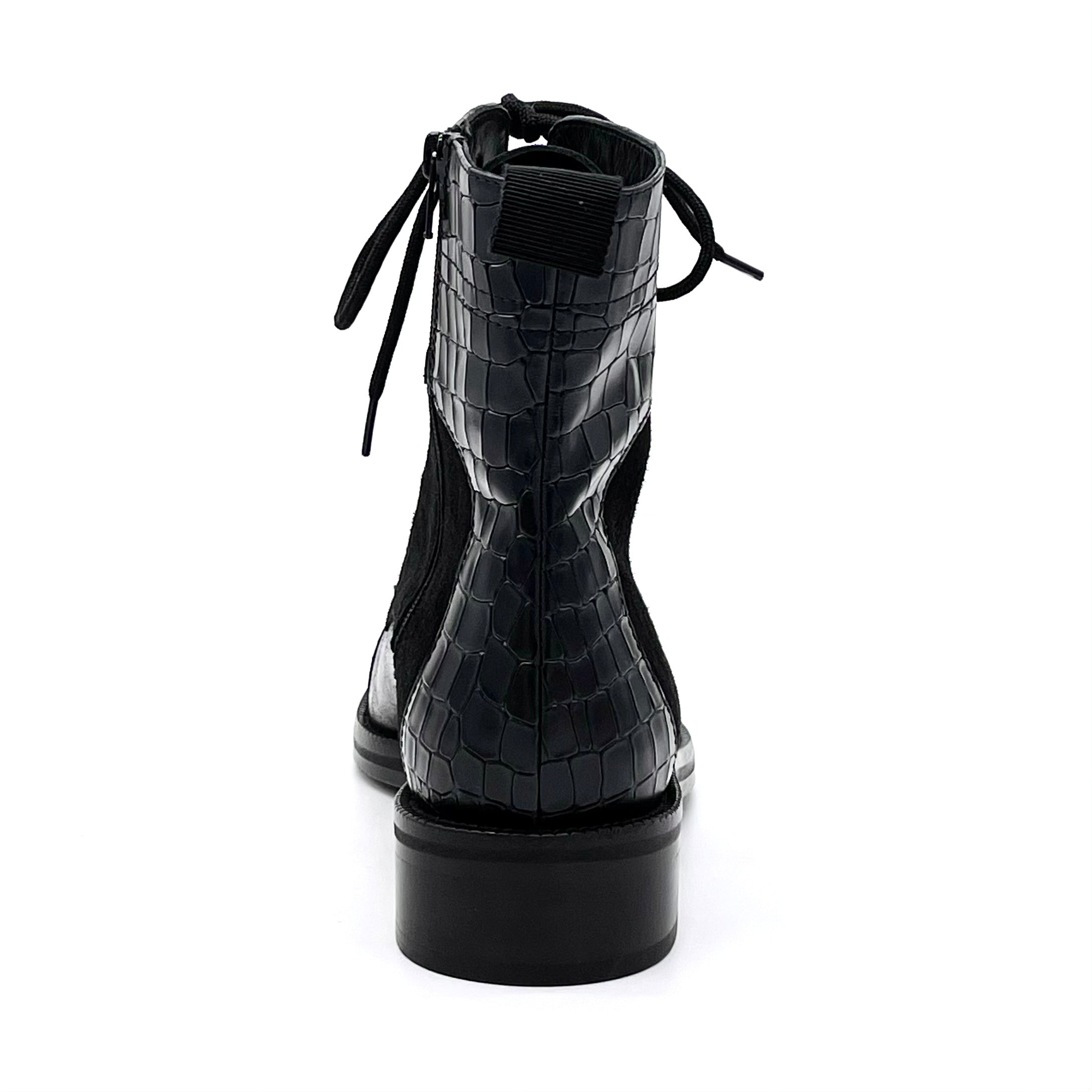 Elata 51529-3 bottine à lacets cuir noir talon 3,5 cm