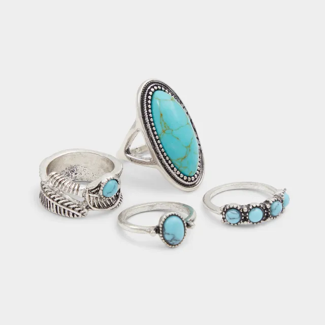 ALDO Turqsizzle lot bagues fantaisie turquoise