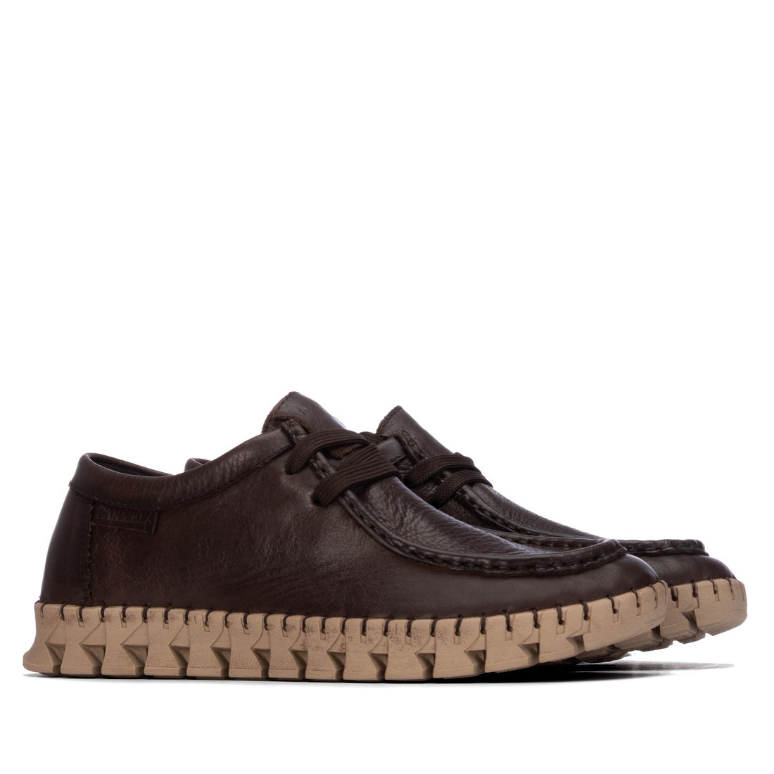 Carmela 16439302 basket cuir marron lacets