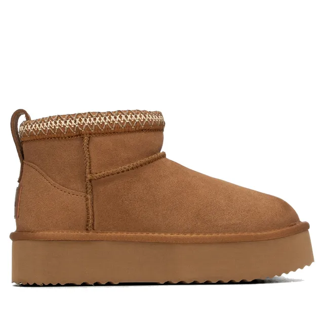 Carmela 16419203 bottine camel cuir véritable brodée
