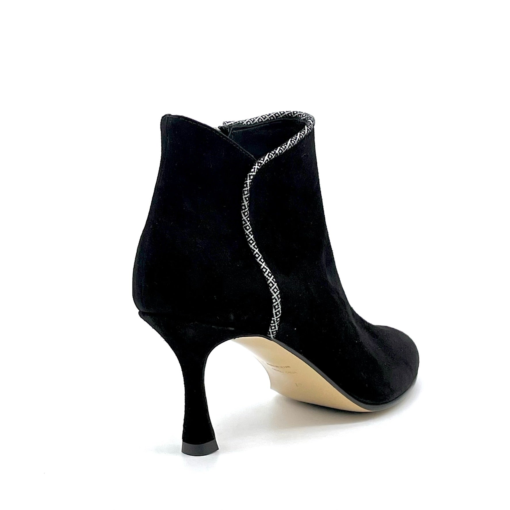 ELATA 54535 bottine daim noir imprimé talon 7,5 cm