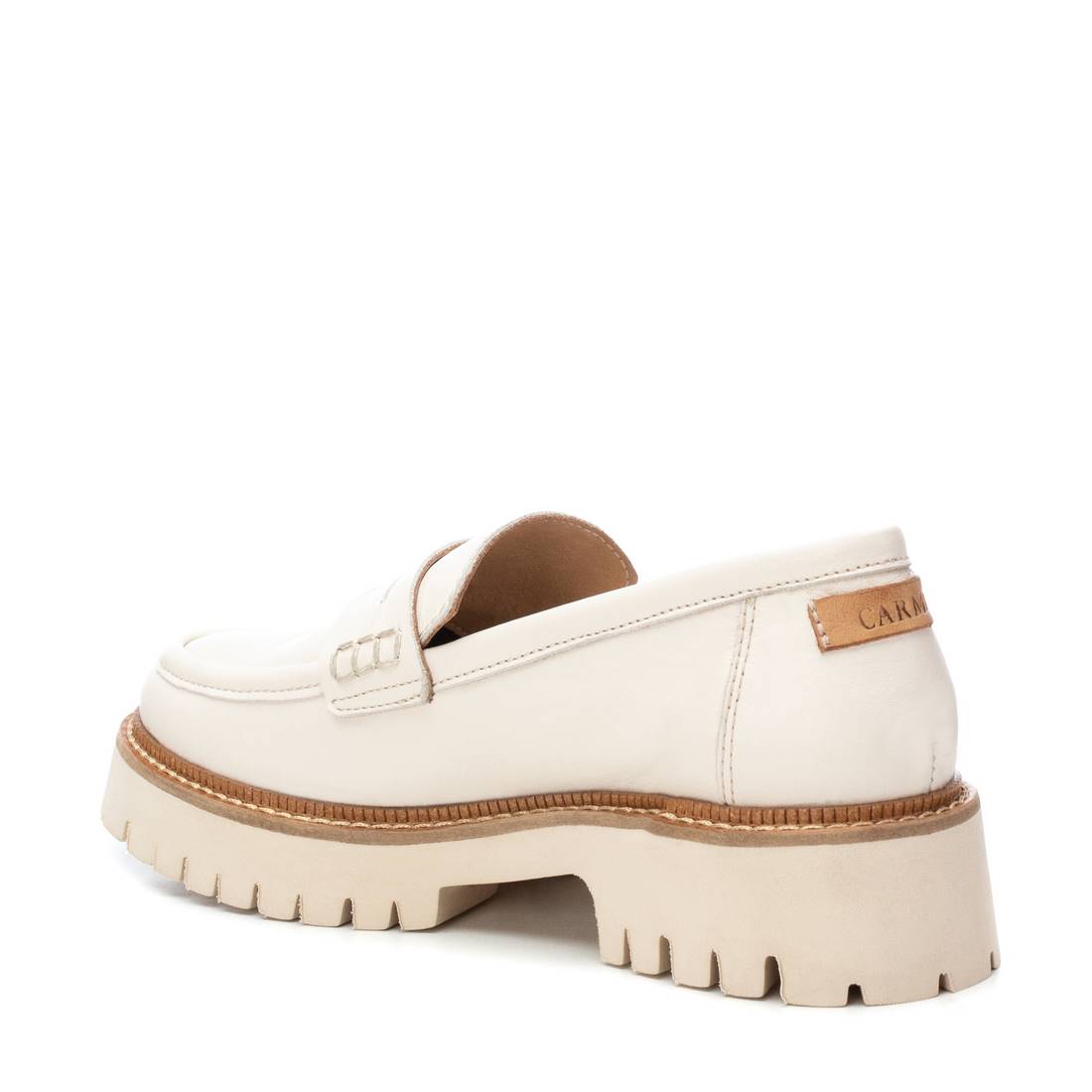 Carmela 16130902 mocassin femme blanc cuir plat