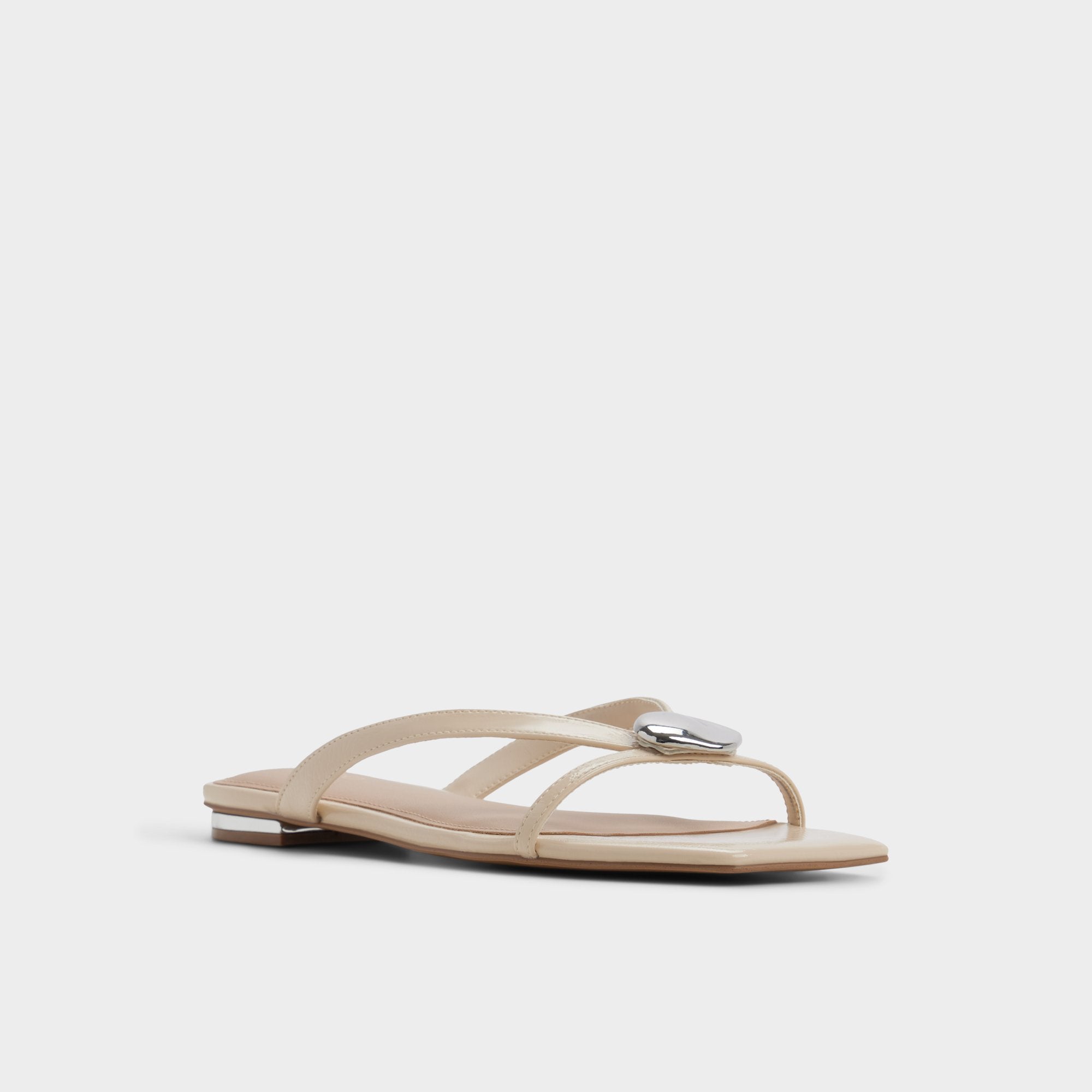 ALDO Iliria tongs plates beige cuir