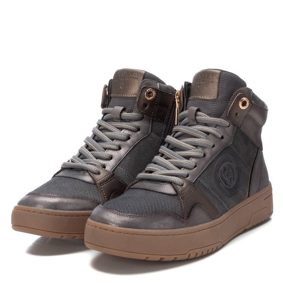 Carmela 16180904 bottine sport cuir gris semelle amovible