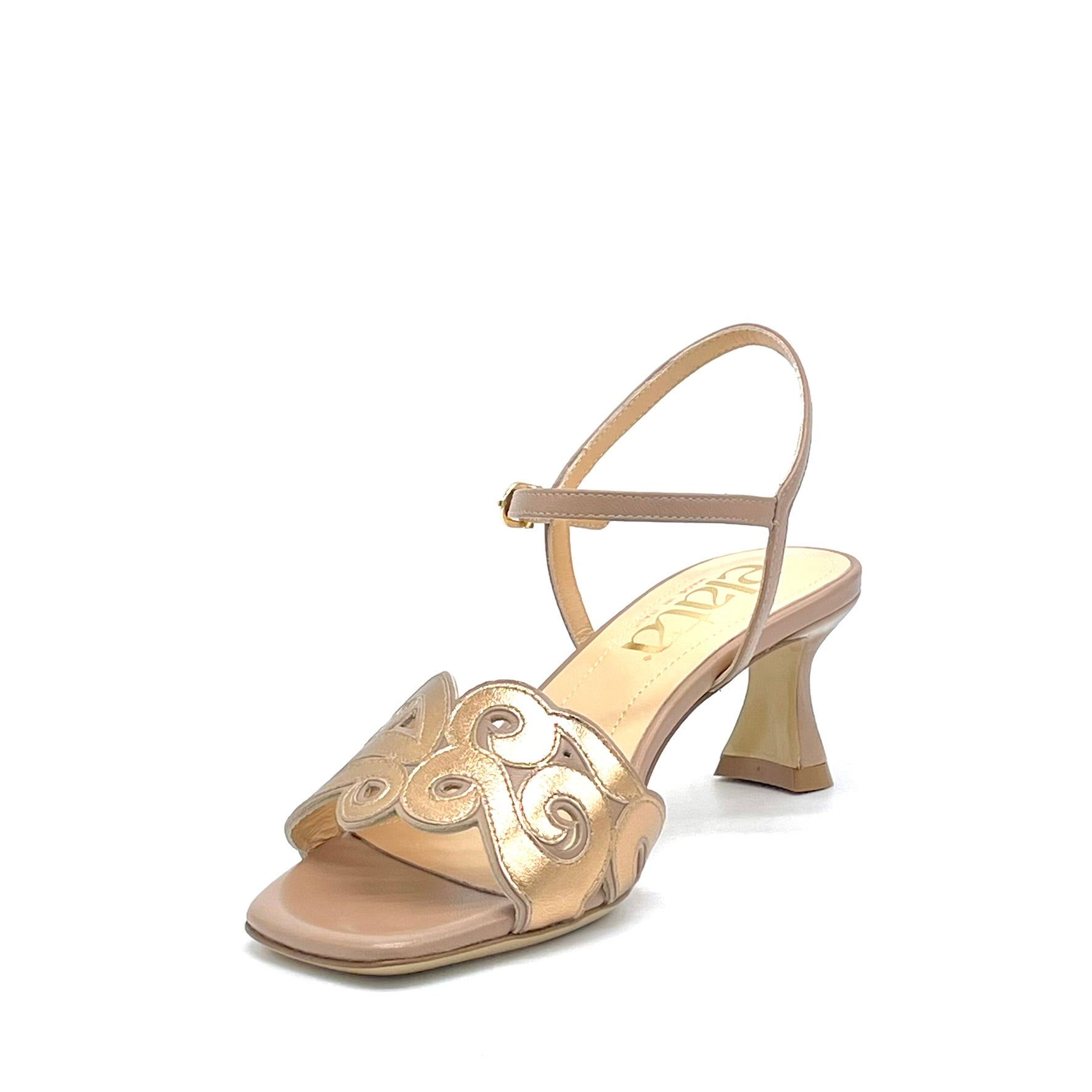 ELATA 16109 sandales cuir cannelle talon 5,5 cm