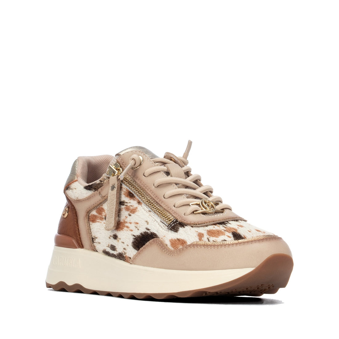 Carmela 16436001 sneaker compensée marron cuir