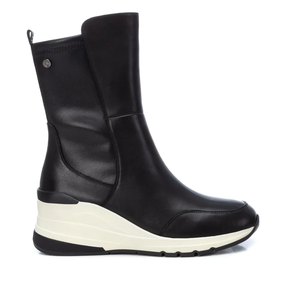 Carmela 16022601 bottines cuir noir compensées 6 cm