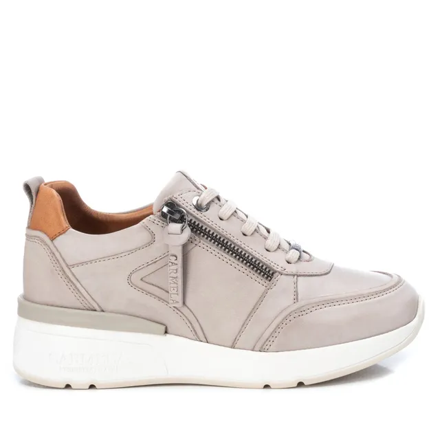 Carmela 16020803 basket cuir blanc zip semelle épaisse