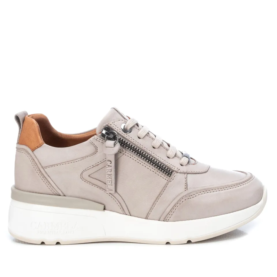 Carmela 16020803 basket cuir blanc zip semelle épaisse