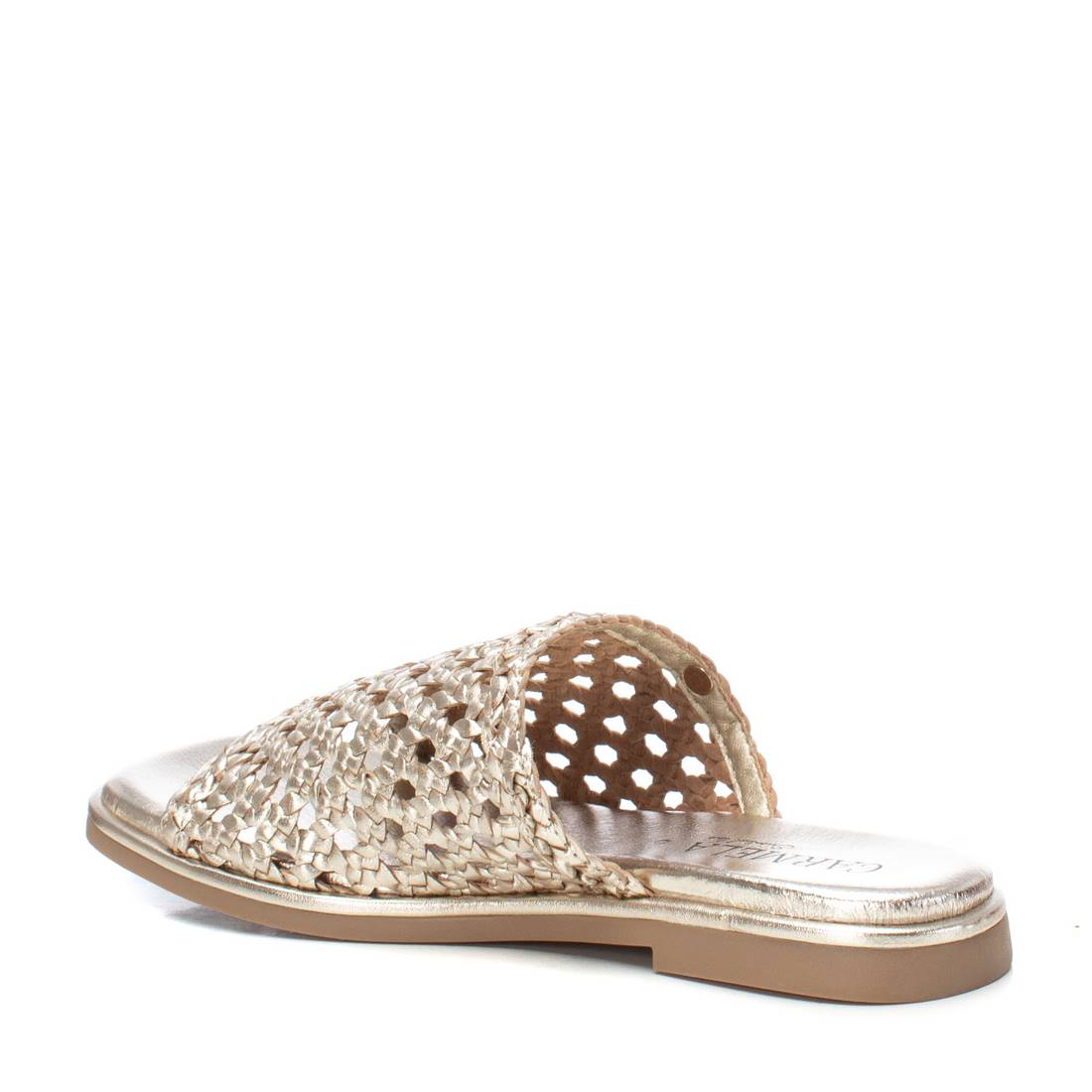 Carmela 16148901 sandale dorée cuir tressé plat