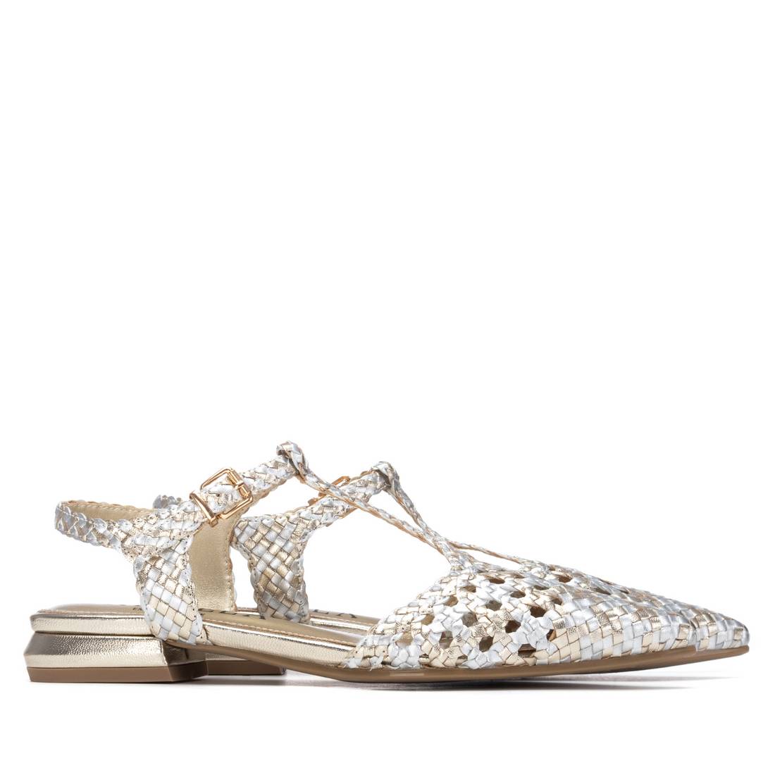 Carmela 16313201 sandales femme doré tressé cuir plat