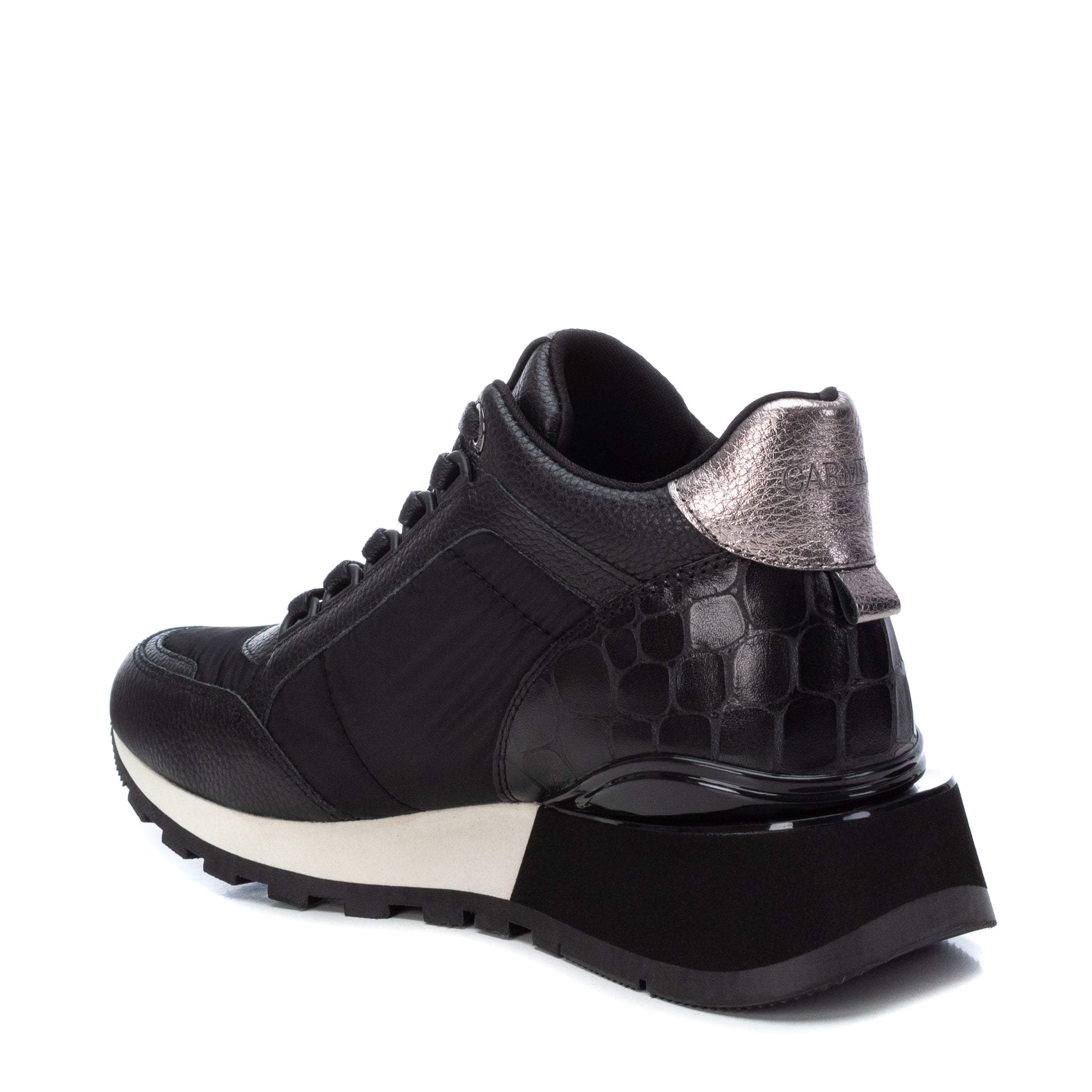 Carmela 16014401 basket montante cuir noir