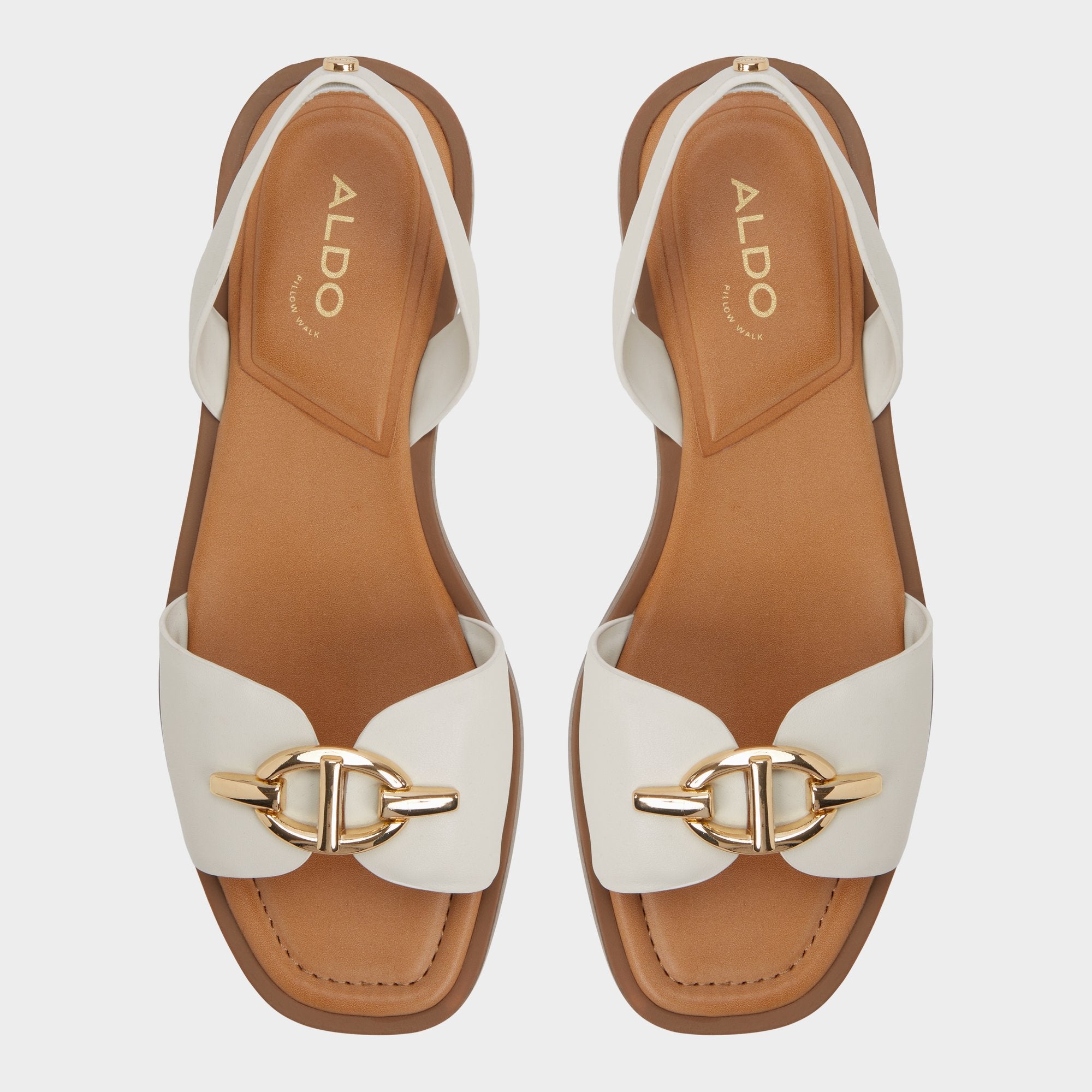 ALDO Goassi sandales plates cuir blanc