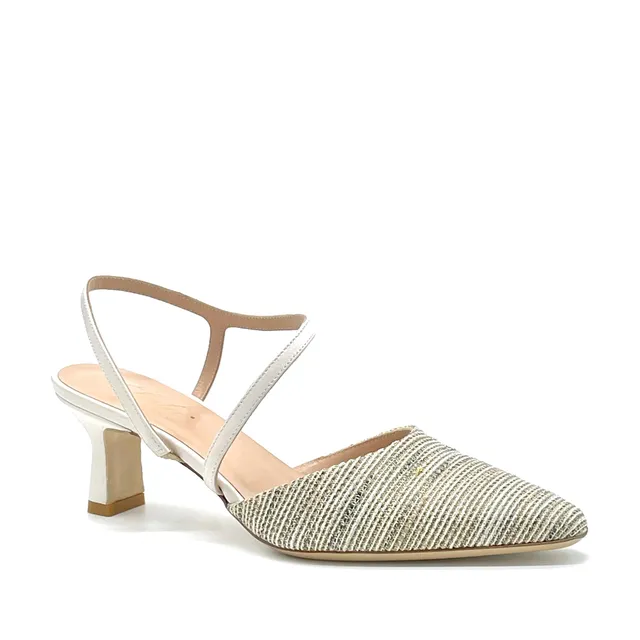 ELATA 13171 slingback cuir beurre multicolore talon 5,5 cm
