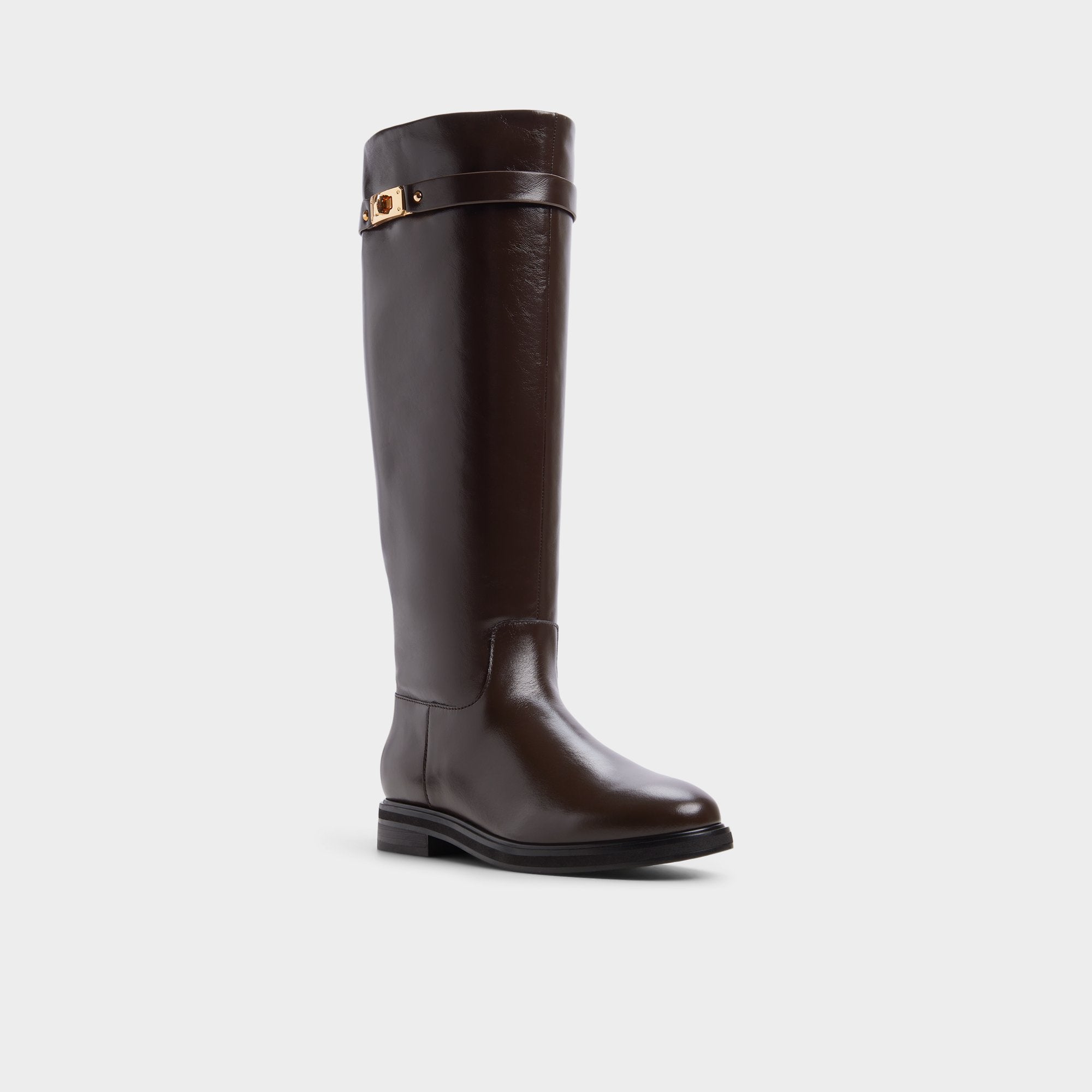 ALDO Levie bottes cavalières marron cuir talon plat