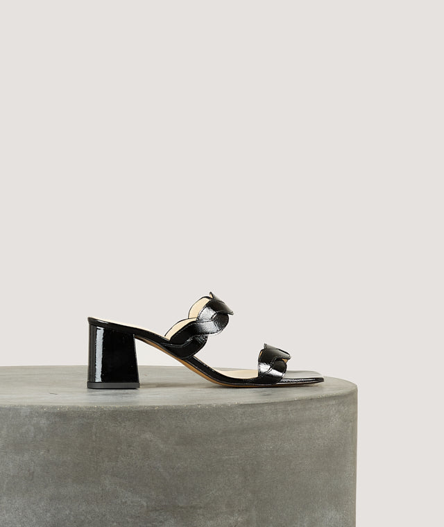 Tila March Rhea mule cuir verni noir talon 4 cm