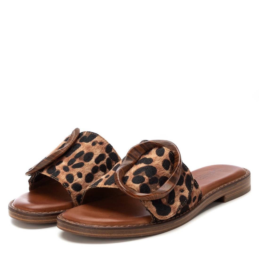Carmela 16241504 sandale raphia léopard talon bas