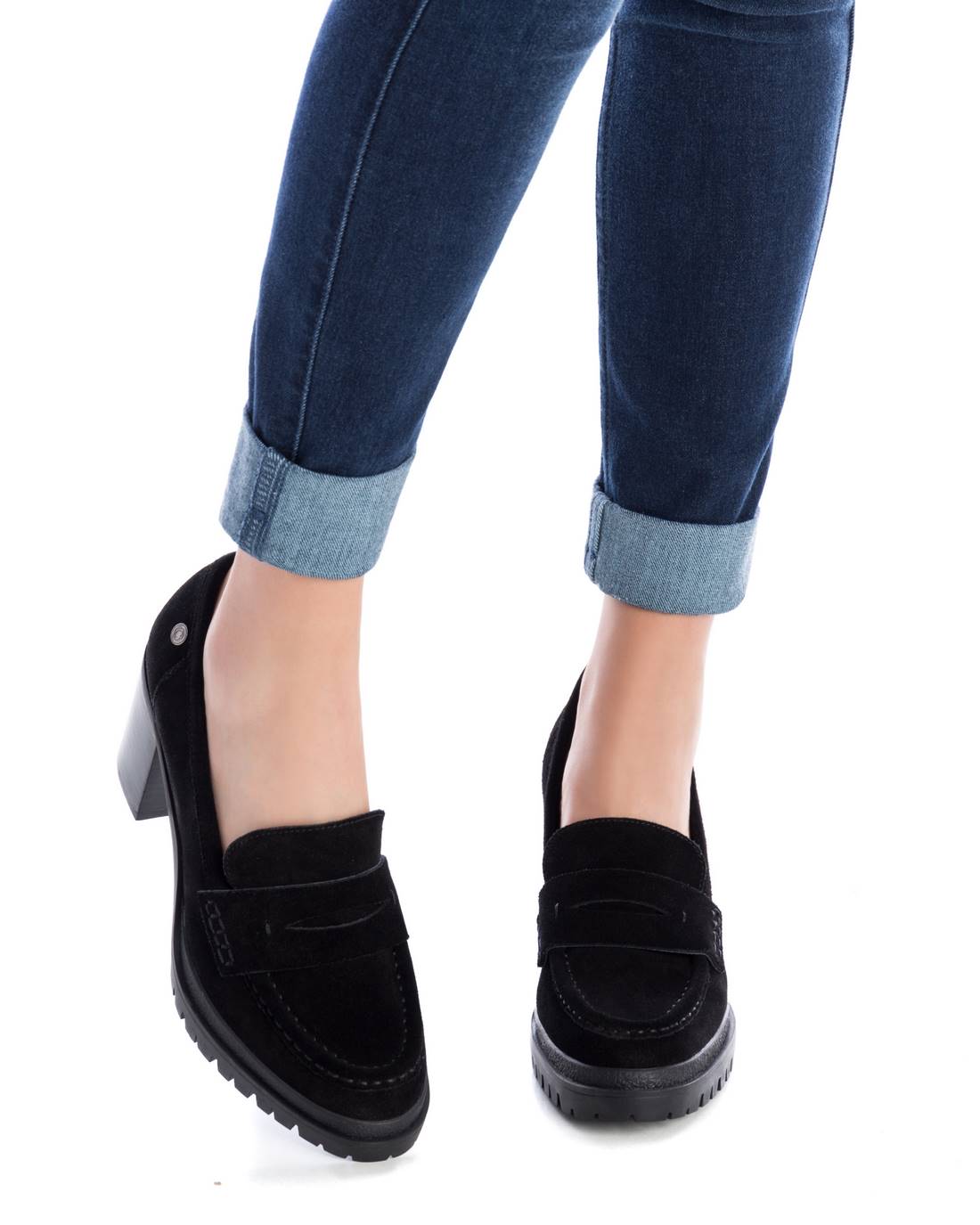 Carmela 16037101 mocassin femme noir serraje