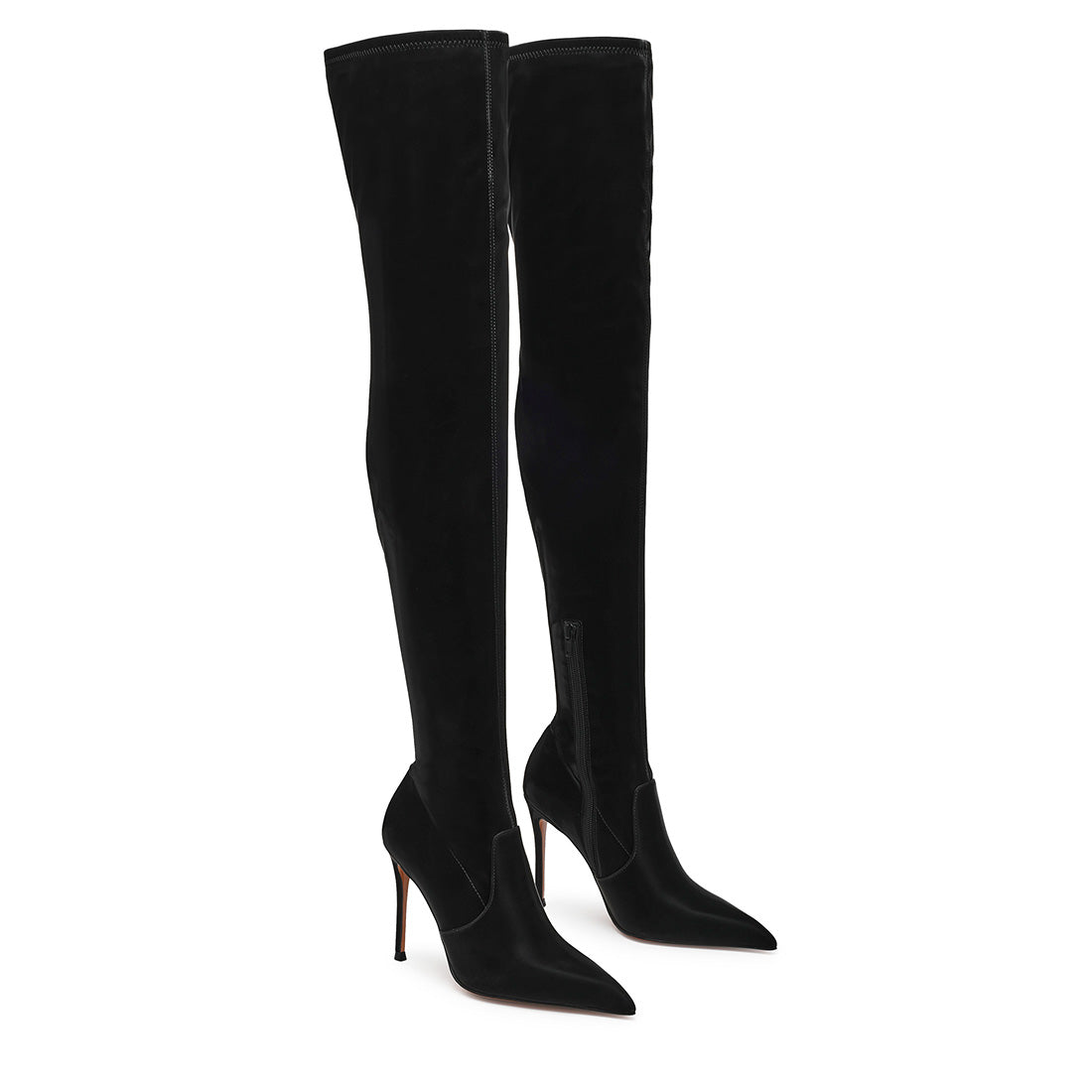 Steve Madden Pegasus bottes noir satin talon 11 cm