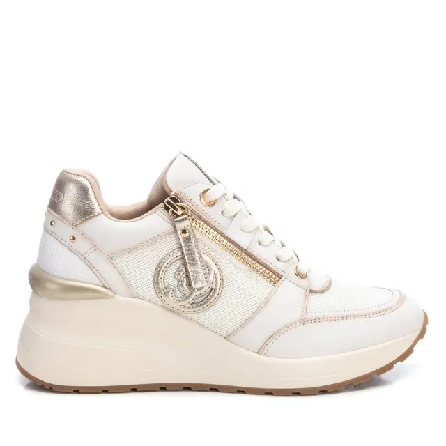 Carmela 16184404 basket compensée cuir blanc