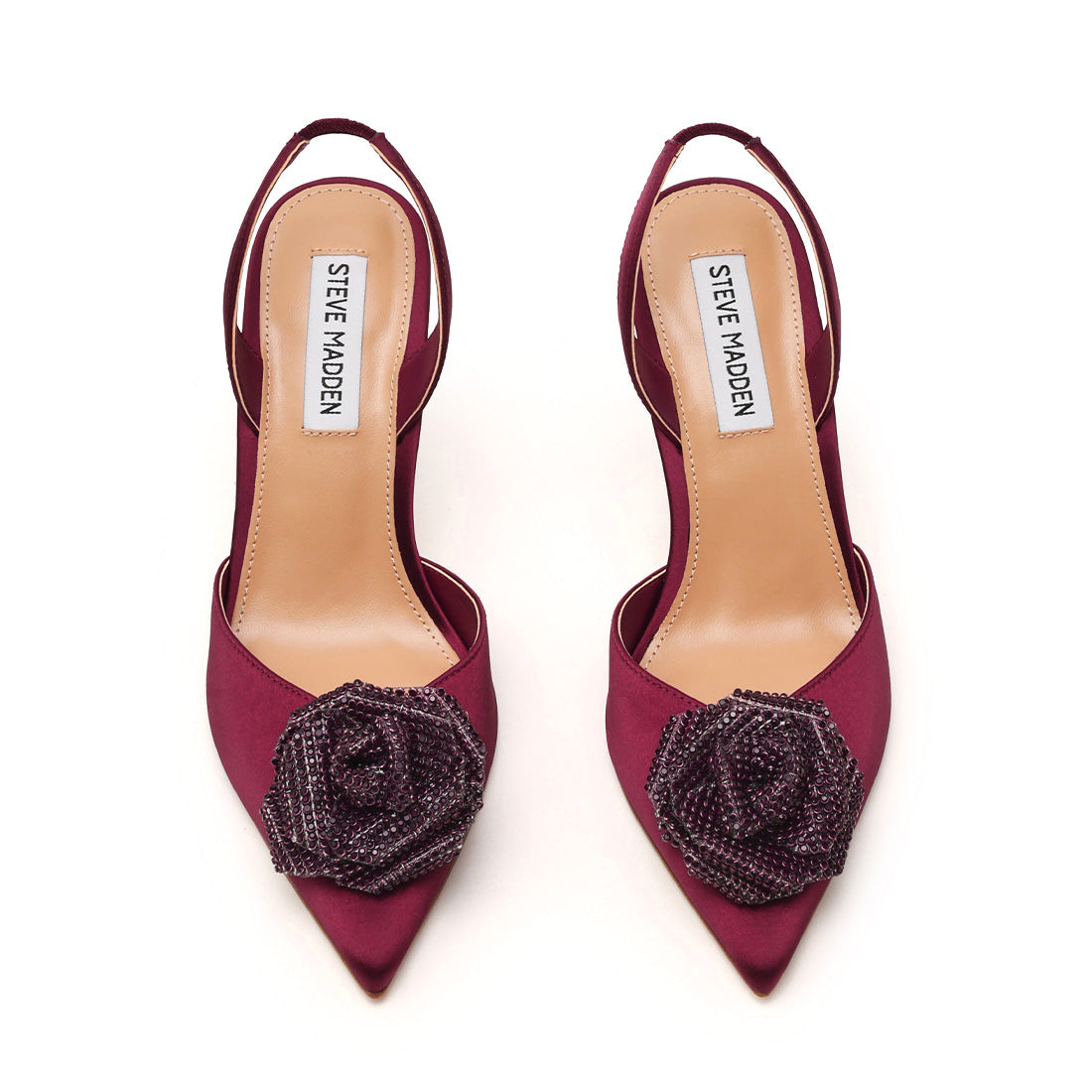 Steve Madden Lysandra sandales bordeaux satin talon 10 cm