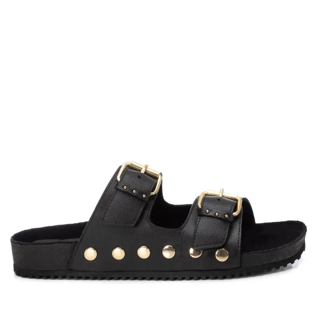 Carmela 16212801 sandales femme noires cuir plates
