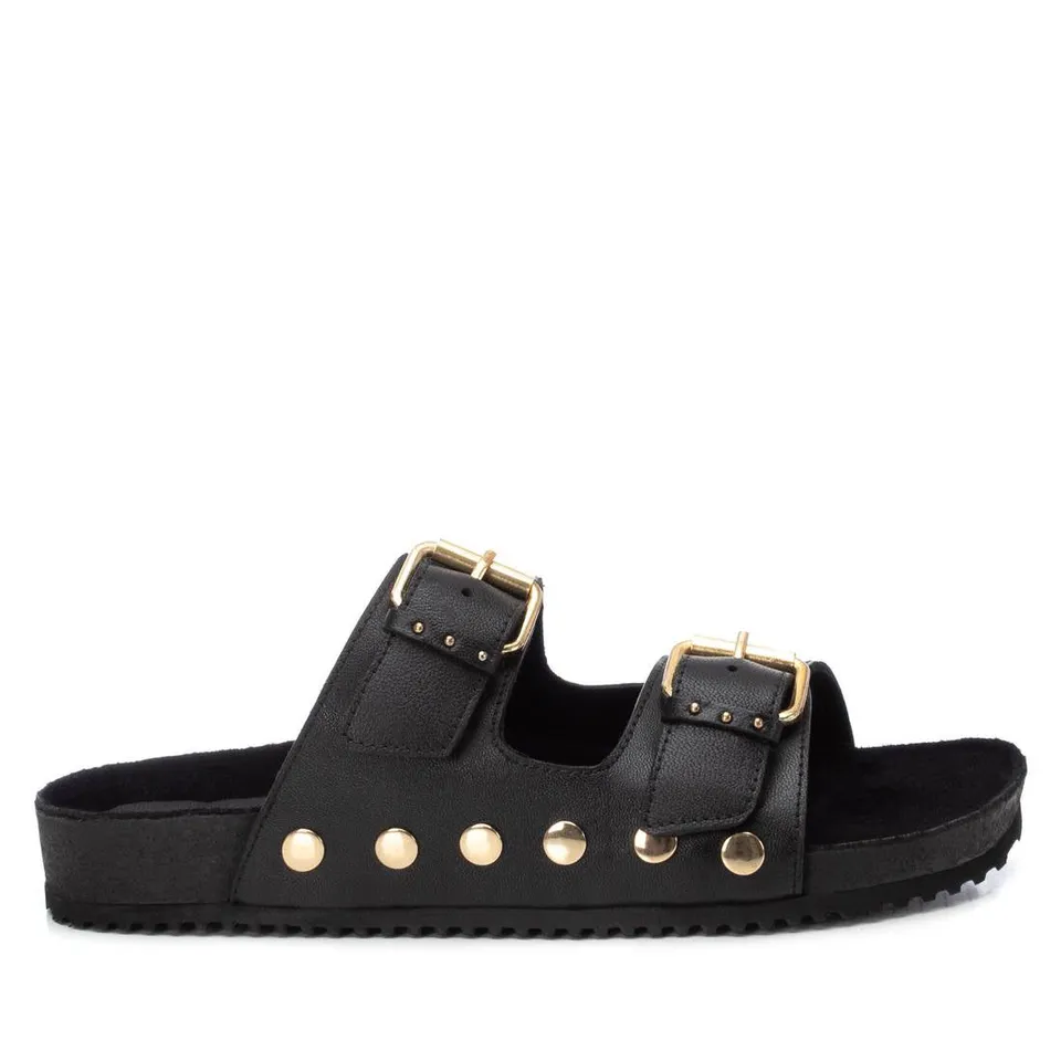 Carmela 16212801 sandales femme noires cuir plates