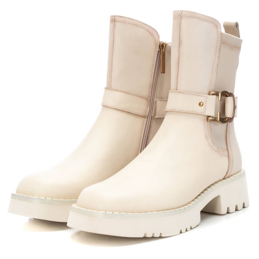 Carmela 16116002 bottines femme blanches cuir plat