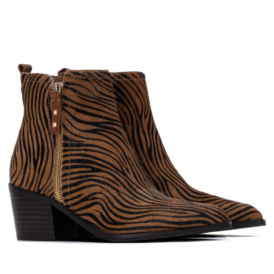 Carmela 16438603 bottines cuir camel animal talon