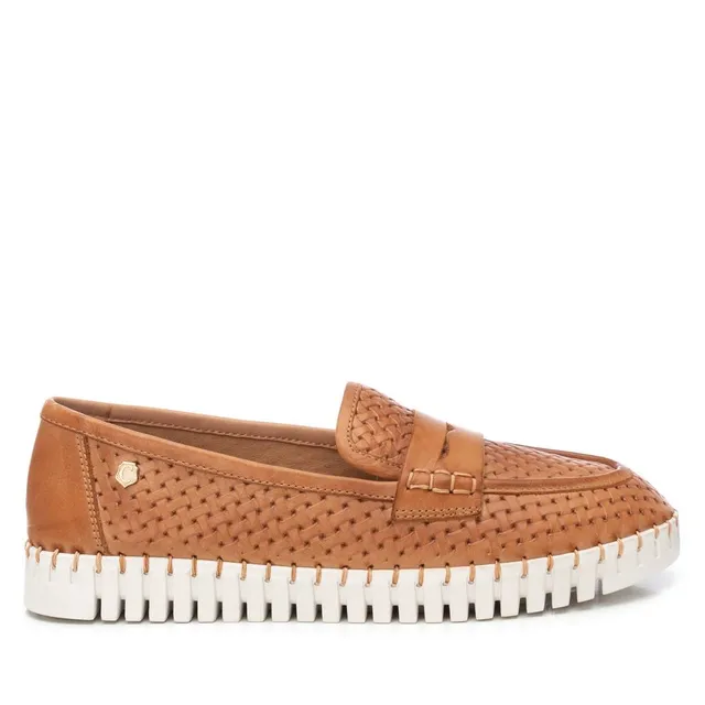 Carmela 16230303 mocassins cuir camel ajouré plat